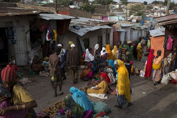 Рынок в городе Харэр в Эфиопии