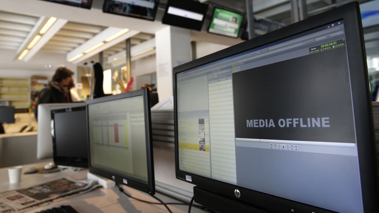 Офис телеканала TV5 Monde после кибератаки 