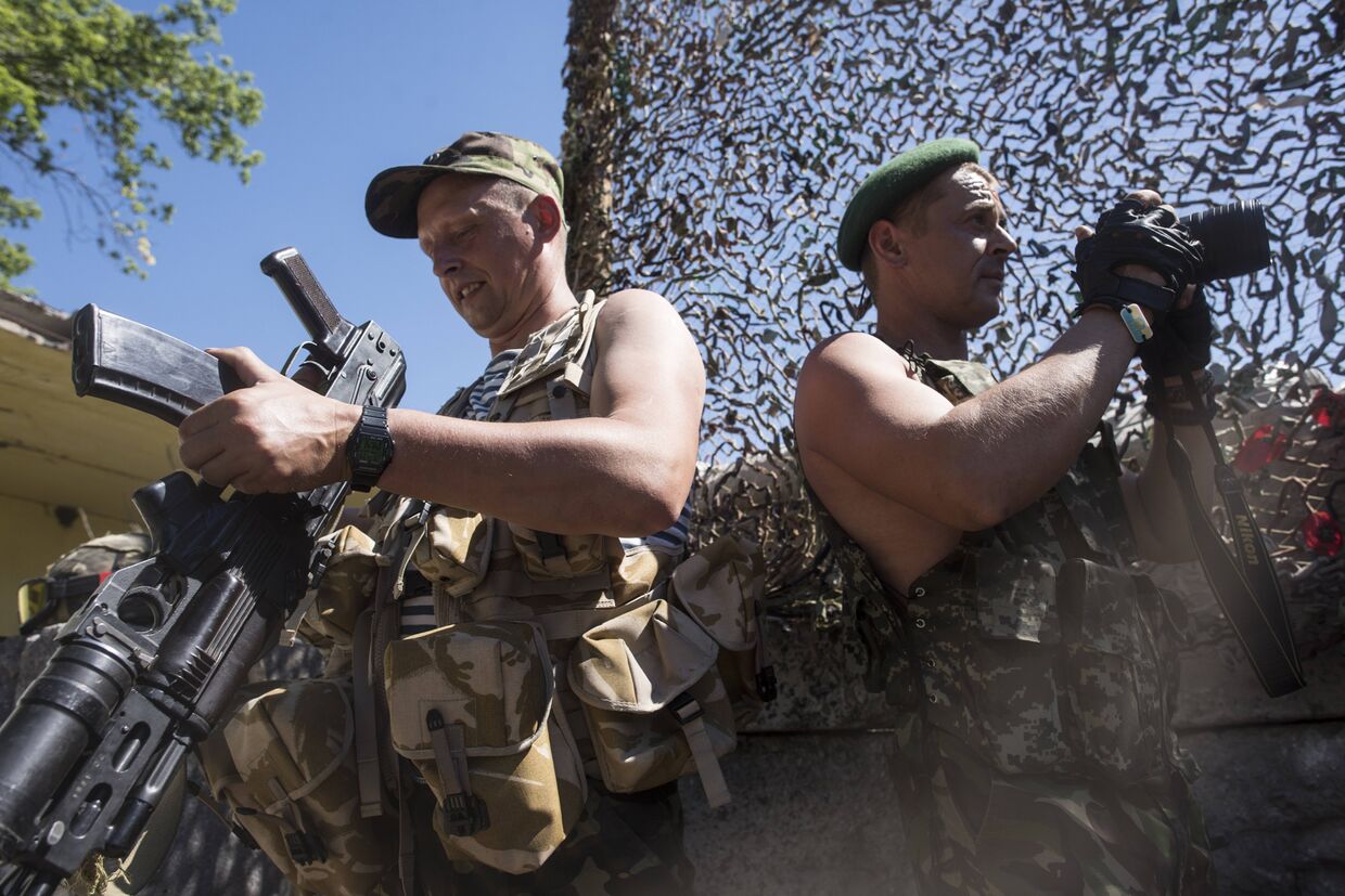 Украинские военные в селе Катериновка Луганской области