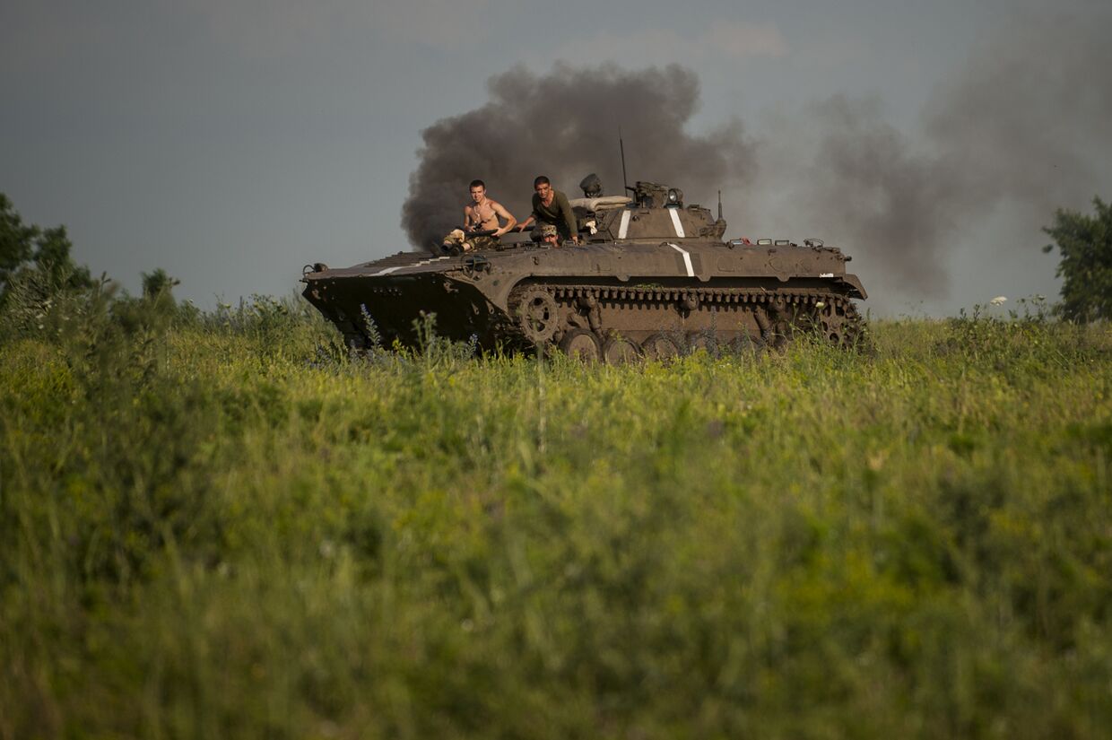 Украинские военные в деревне Крымское