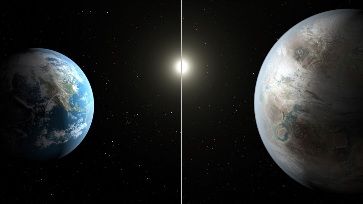 Земля и экзопланета Kepler-452 b