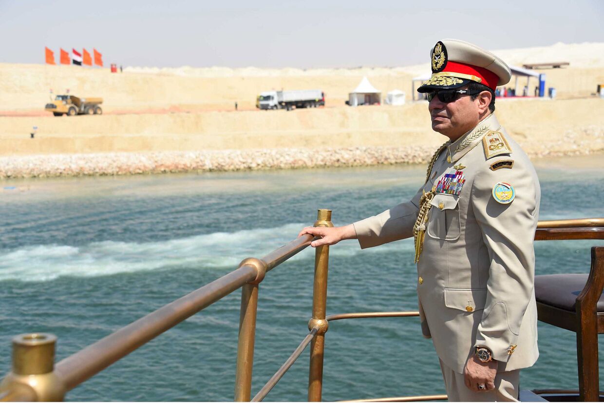 Президент Египта Абдель Фаттах ас-Сиси на церемонии открытия дублера Суэцкого канала