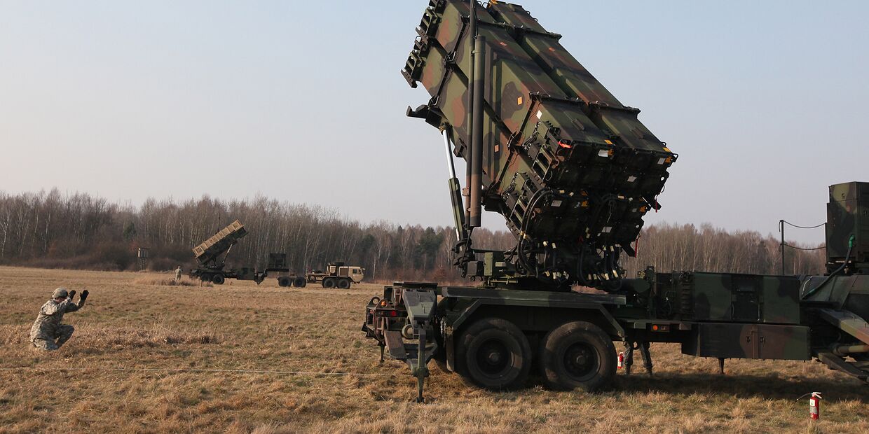 Американский зенитный ракетный комплекс Patriot во время совместных учений с польскими военными 