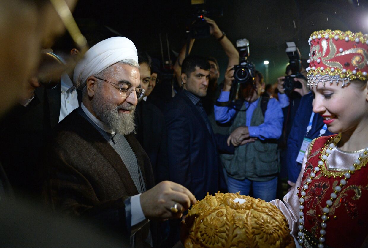 Президент Исламской Республики Иран Хасан Рухани, прибывший для участия в саммитах БРИКС и ШОС,