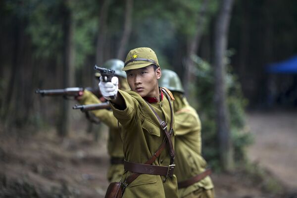 На съемках китайского телесериала о войне с Японией