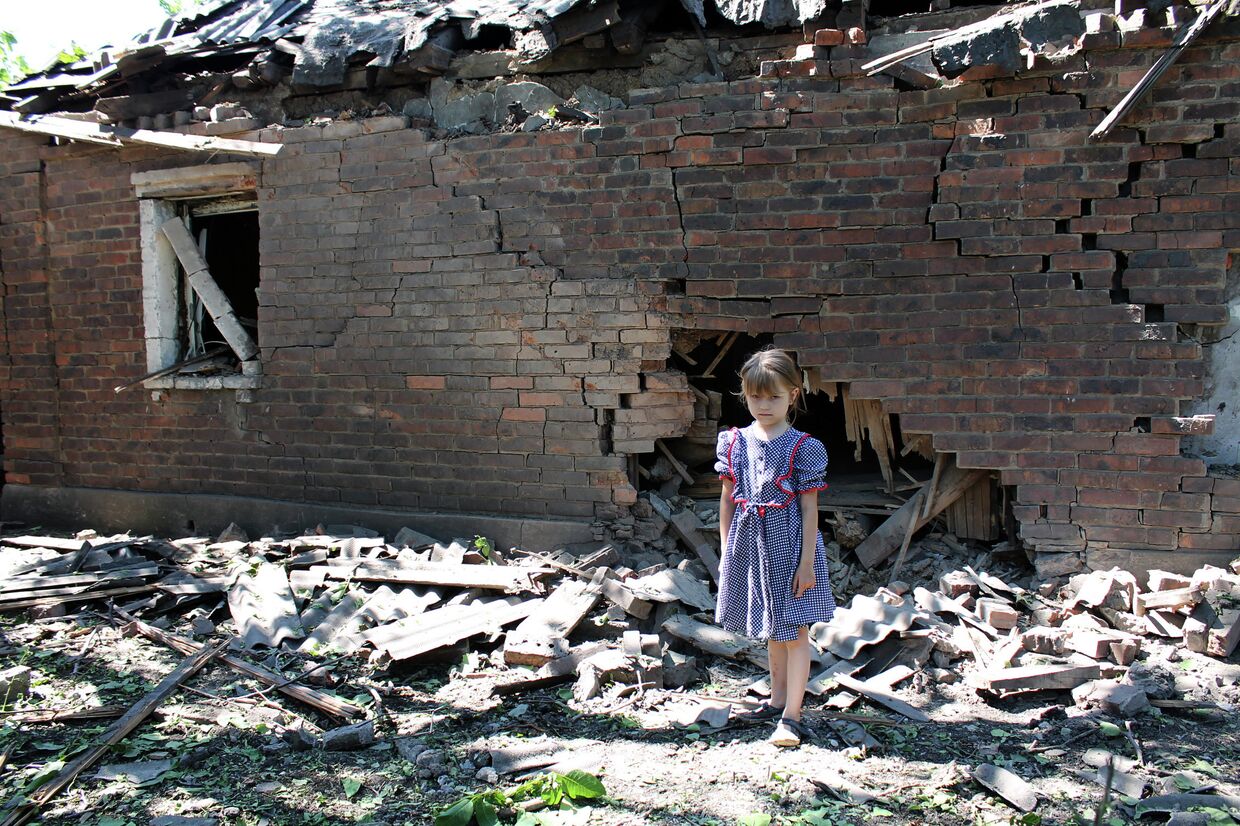 Последствия обстрела города Горловки Донецкой области