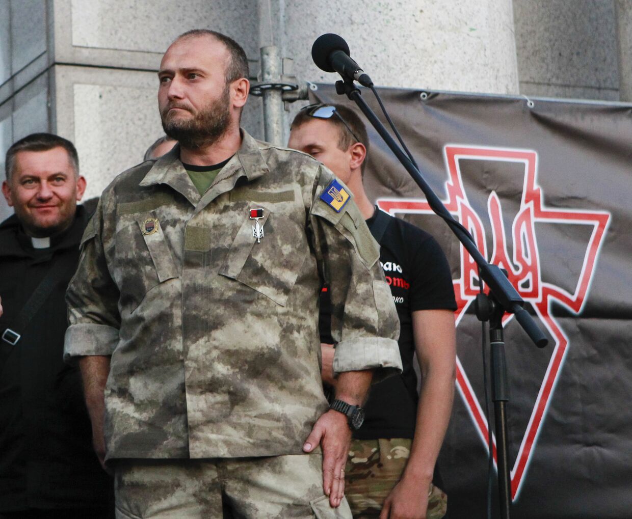 Дмитрий Ярош на митинге «Правого сектора» (запрещено в РФ) в центре Киева