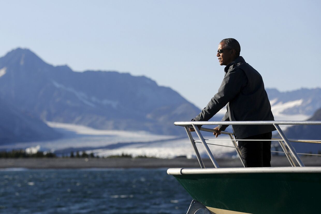 Барак Обама в Национальном парке Кенай фьордс на Аляске