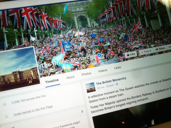 Страница британской королевской семьи в Facebook