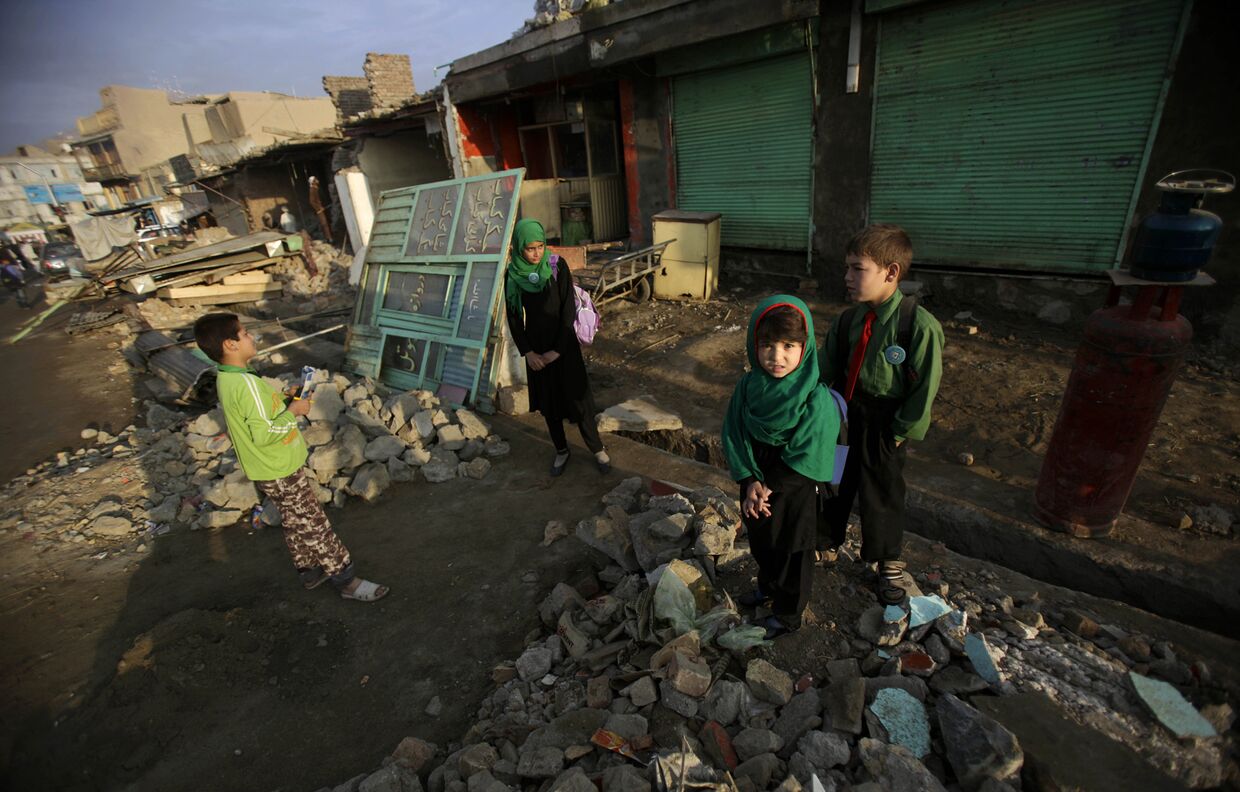 Афганские школьники в Кабуле