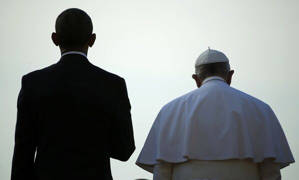 Папа Франциск и Барак Обама во время встречи в Белом доме
