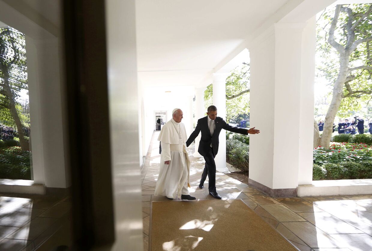 Папа Франциск и Барак Обама во время встречи в Белом доме