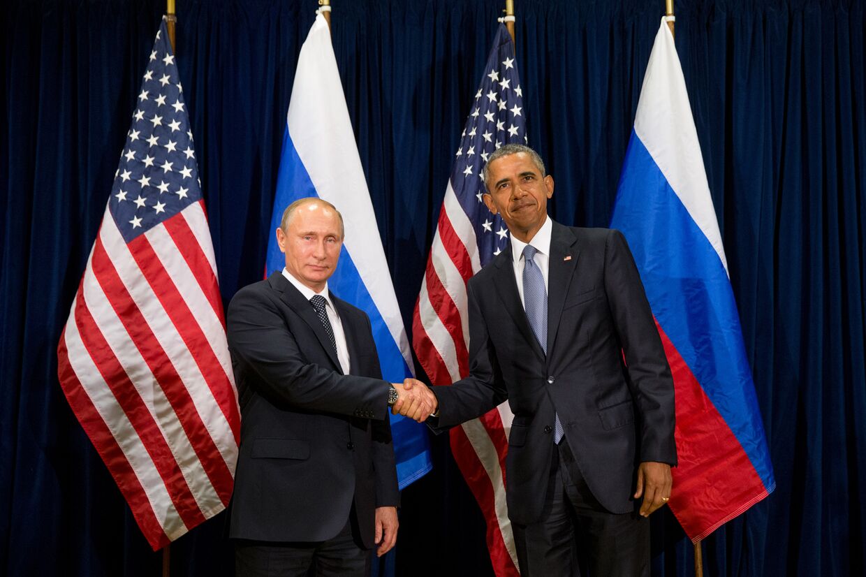 Владимир Путин и Барак Обама на 70-й сессии Генассамблеи ООН
