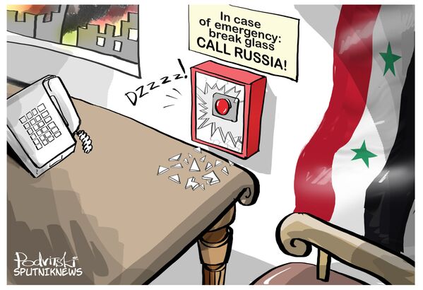 Карикатура Виталия Подвицкого на тему действий России в Сирии