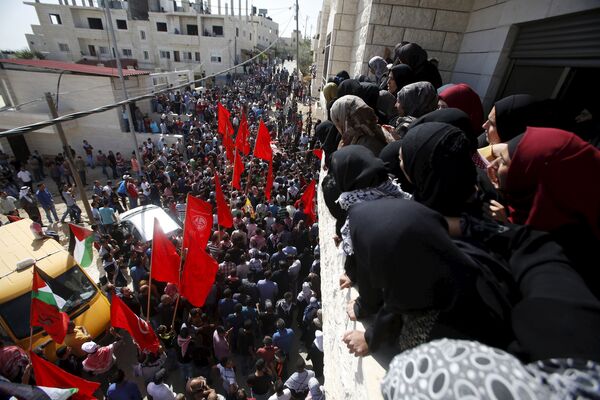 Похороны палестинца Мутаза Завахири, убитого израильской полицией, в Вифлееме