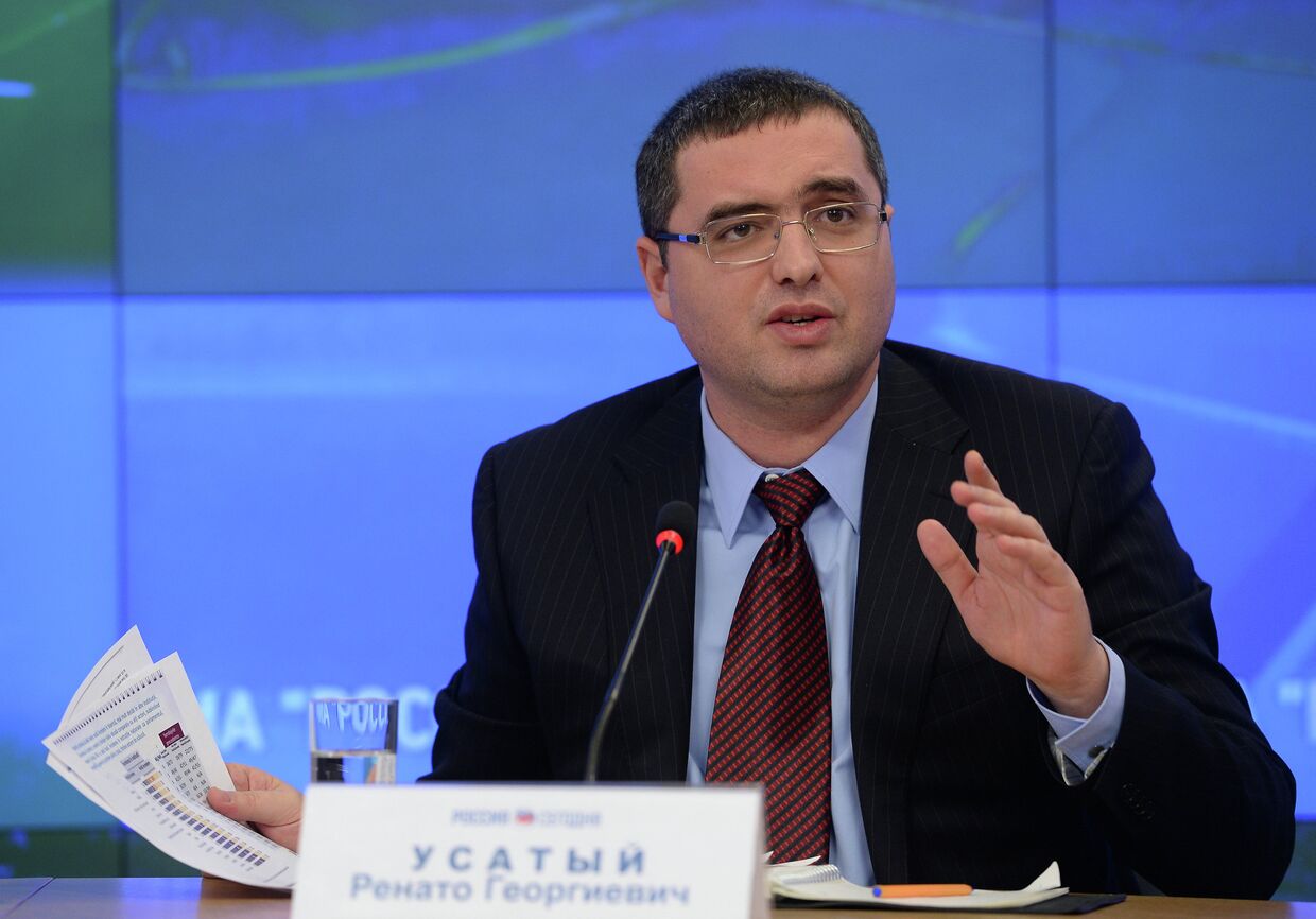 Лидер молдавской партии Patria (Родина) Ренато Усатый на пресс-конференции в Москве