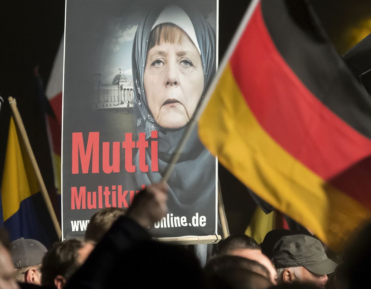 Демонстрация партии «Альтернатива для Германии» (AfD) в городе Эрфурт