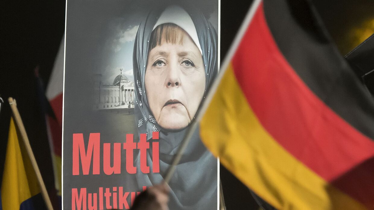Демонстрация партии «Альтернатива для Германии» (AfD) в городе Эрфурт