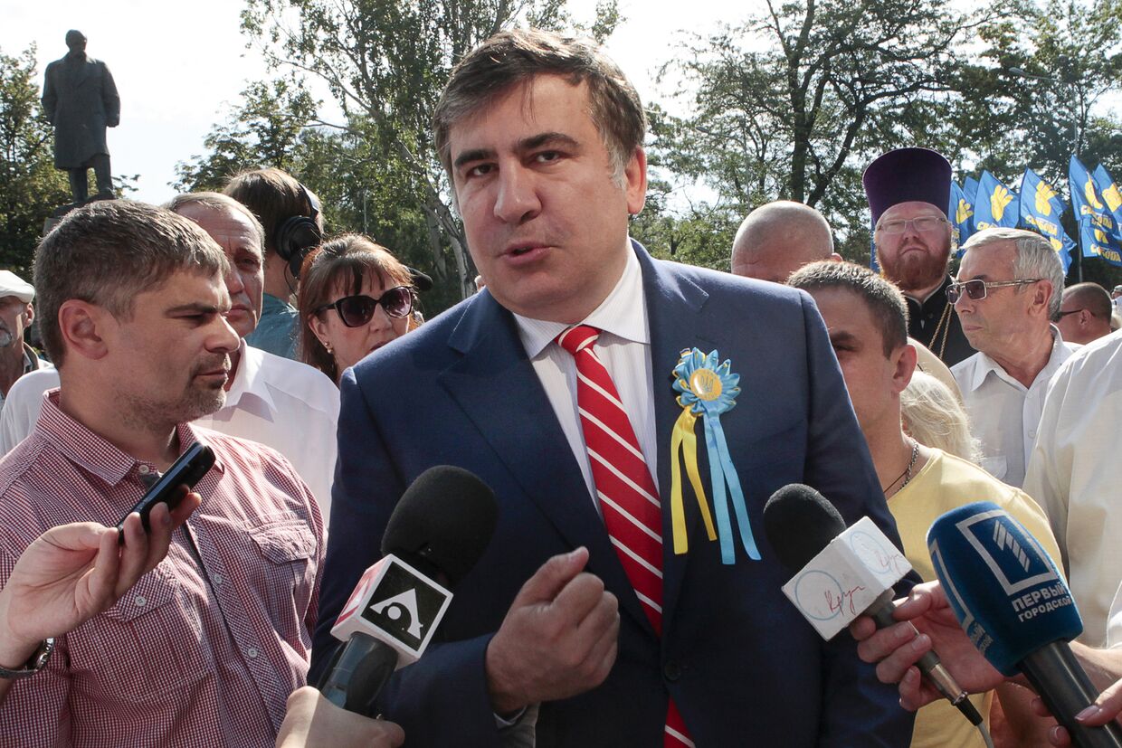 Михаил Саакашвили на праздновании Дня независимости Украины в Одессе
