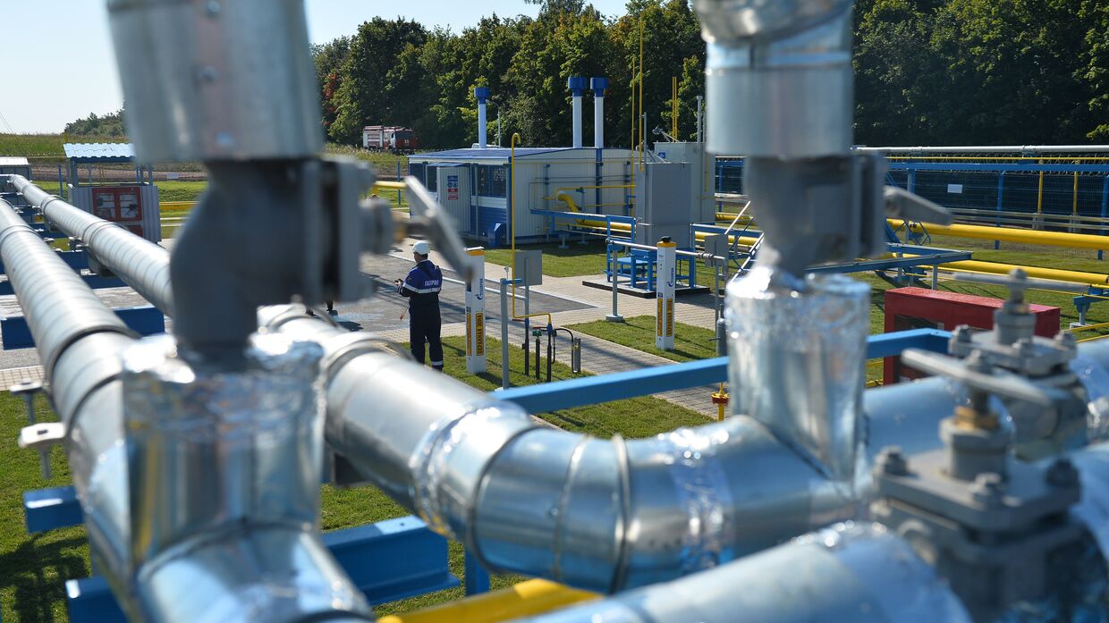 Церемония пуска газа по случаю завершения строительства газопровода-отвода в Казани