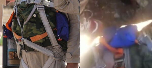 Фрагмент фотографии российских пилотов в Латакии и кадр из видео с погибшим пилотом