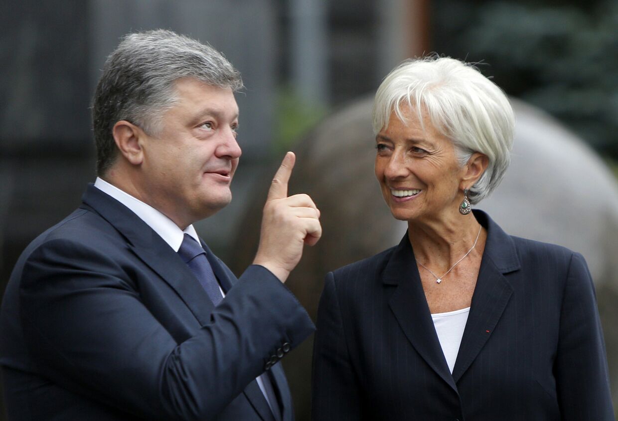 Президент Украины Петр Порошенко и директор Международного валютного фонда Кристин Лагард