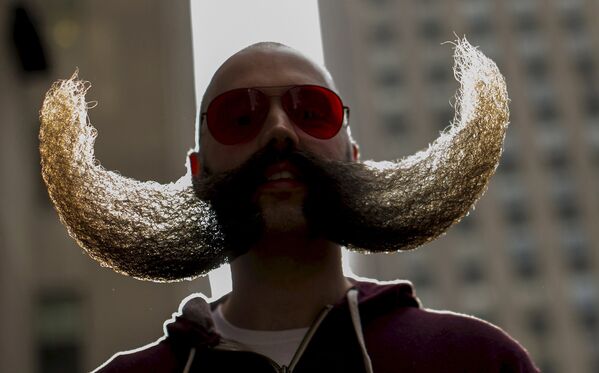 Участник чемпионата бород и усов в Нью-Йорке