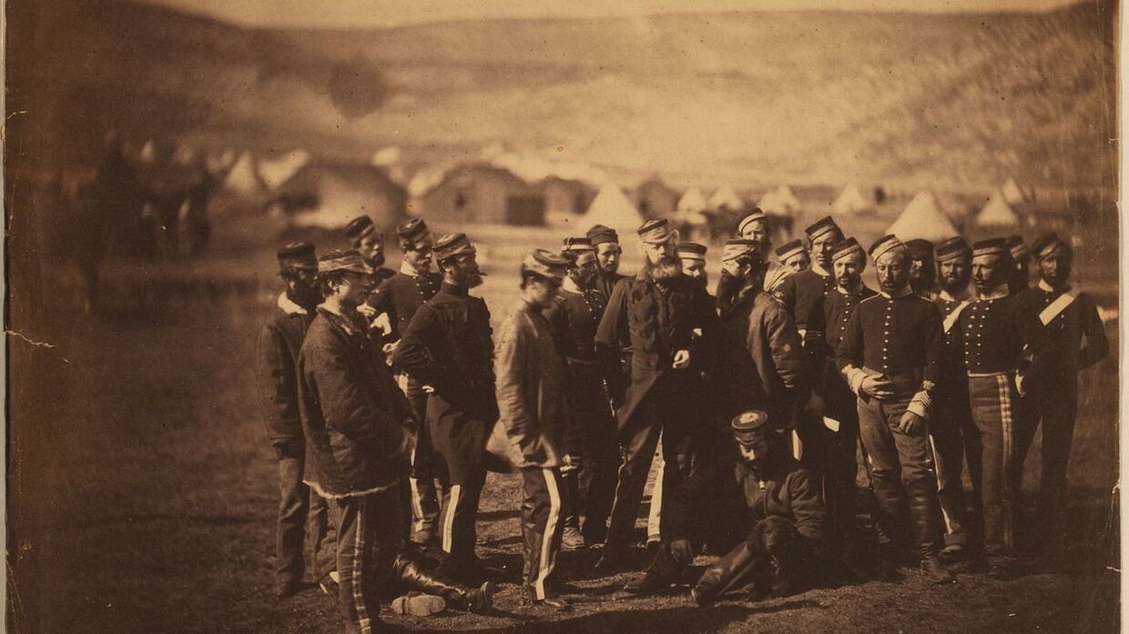 Солдаты, участвовашие в атаке легкой бригады во время Балаклавского сражения 1854 года, фотография Роджера Фентона