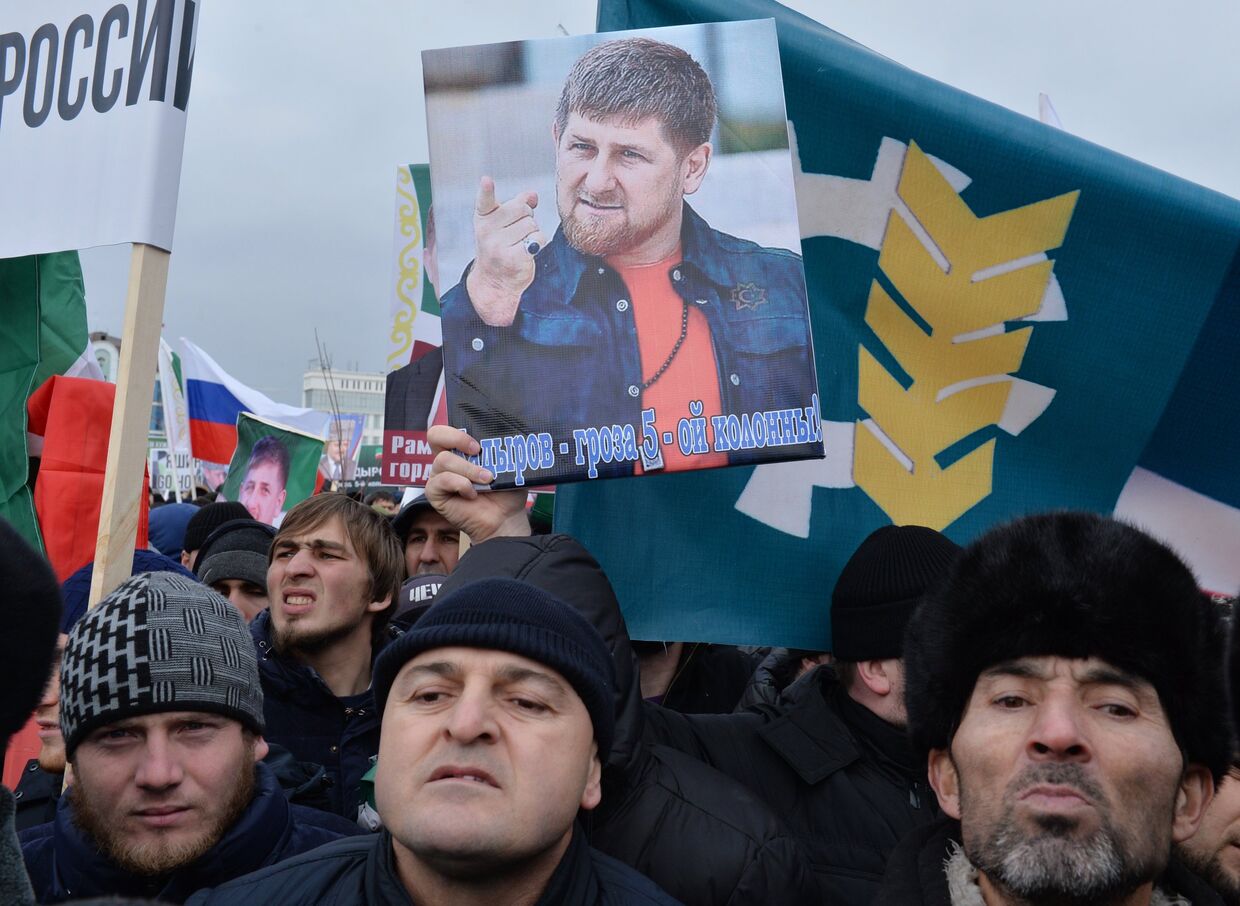 Митинг в поддержку Рамзана Кадырова в Грозном