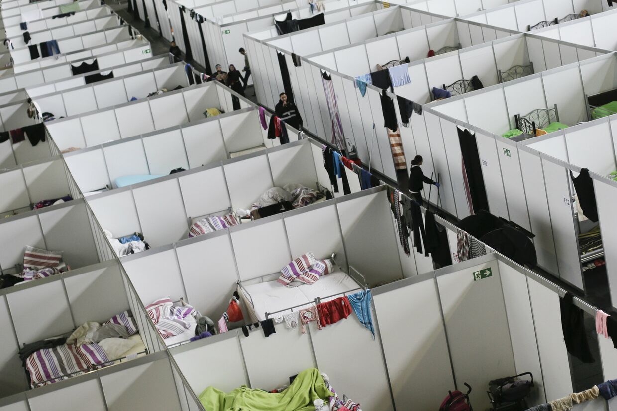 Временный лагерь для беженцев в Берлине