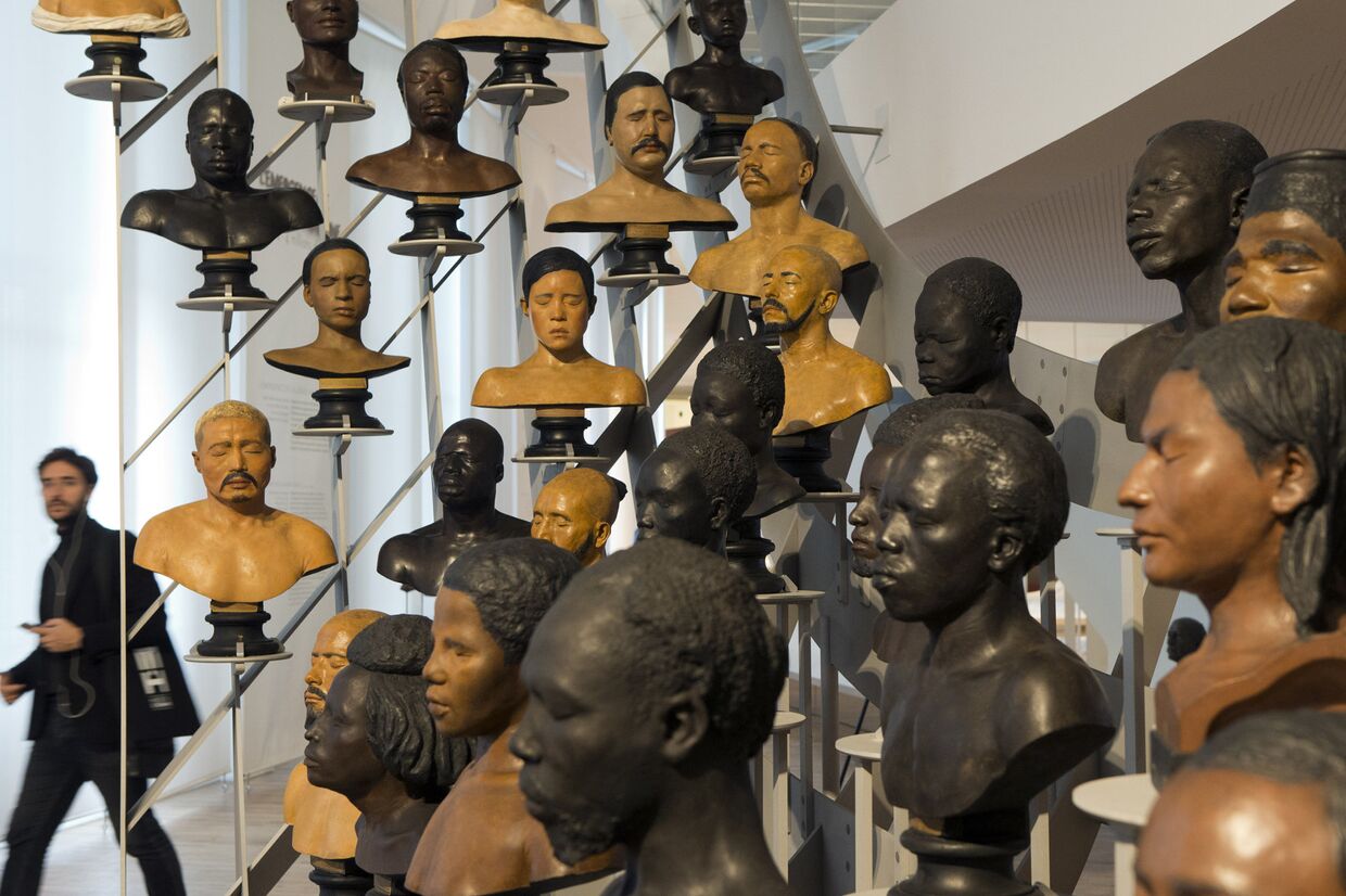 Галерея бюстов XIX века в Парижском музее Человека