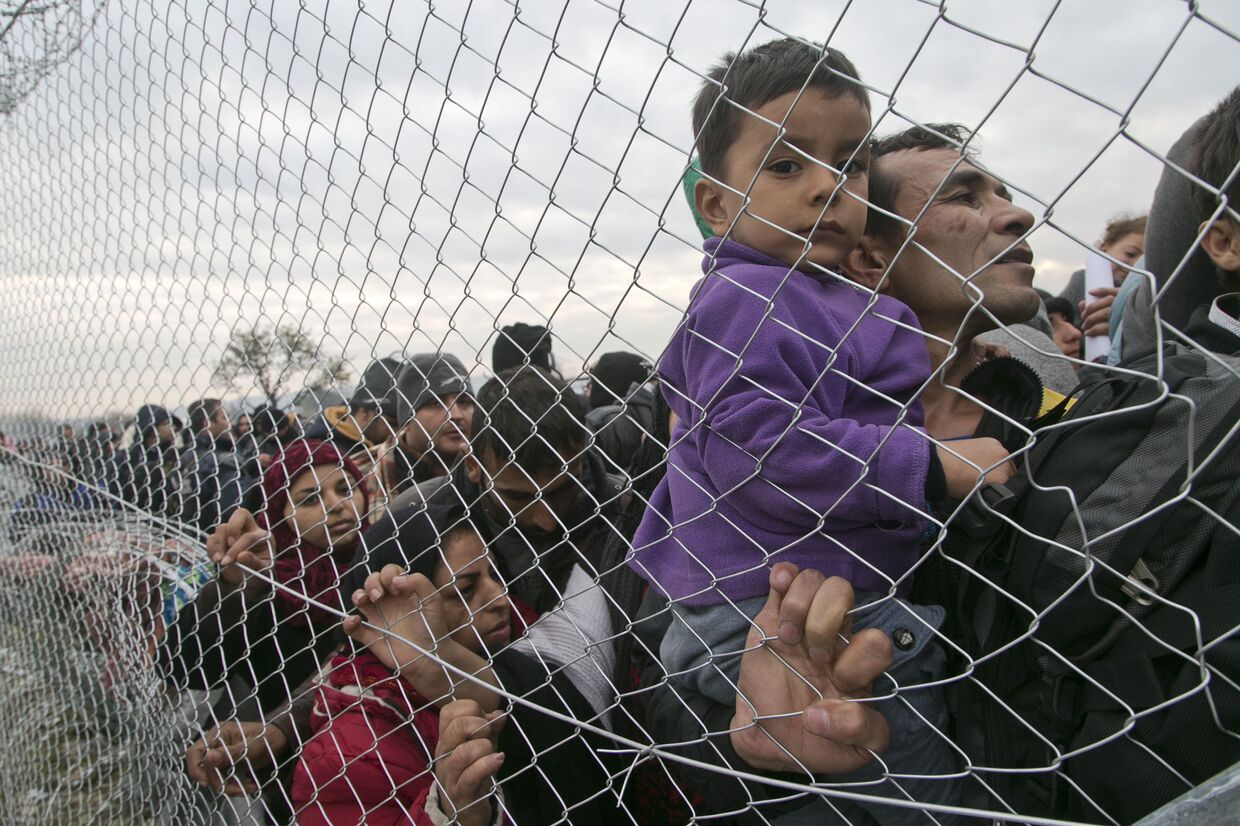 Мигранты на границе Греции и Македонии