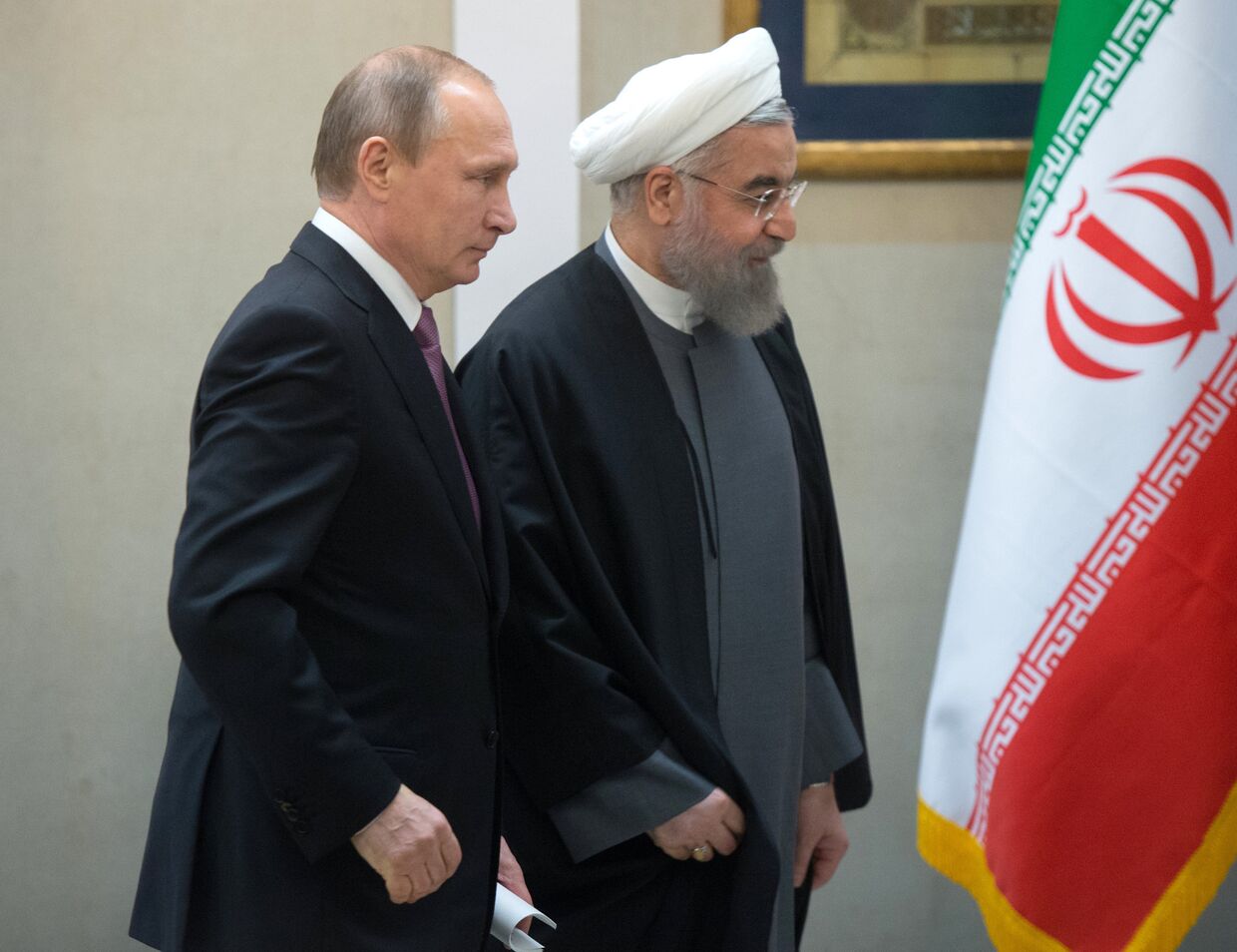 Президент России Владимир Путин и президент Исламской Республики Иран Хасан Роухани