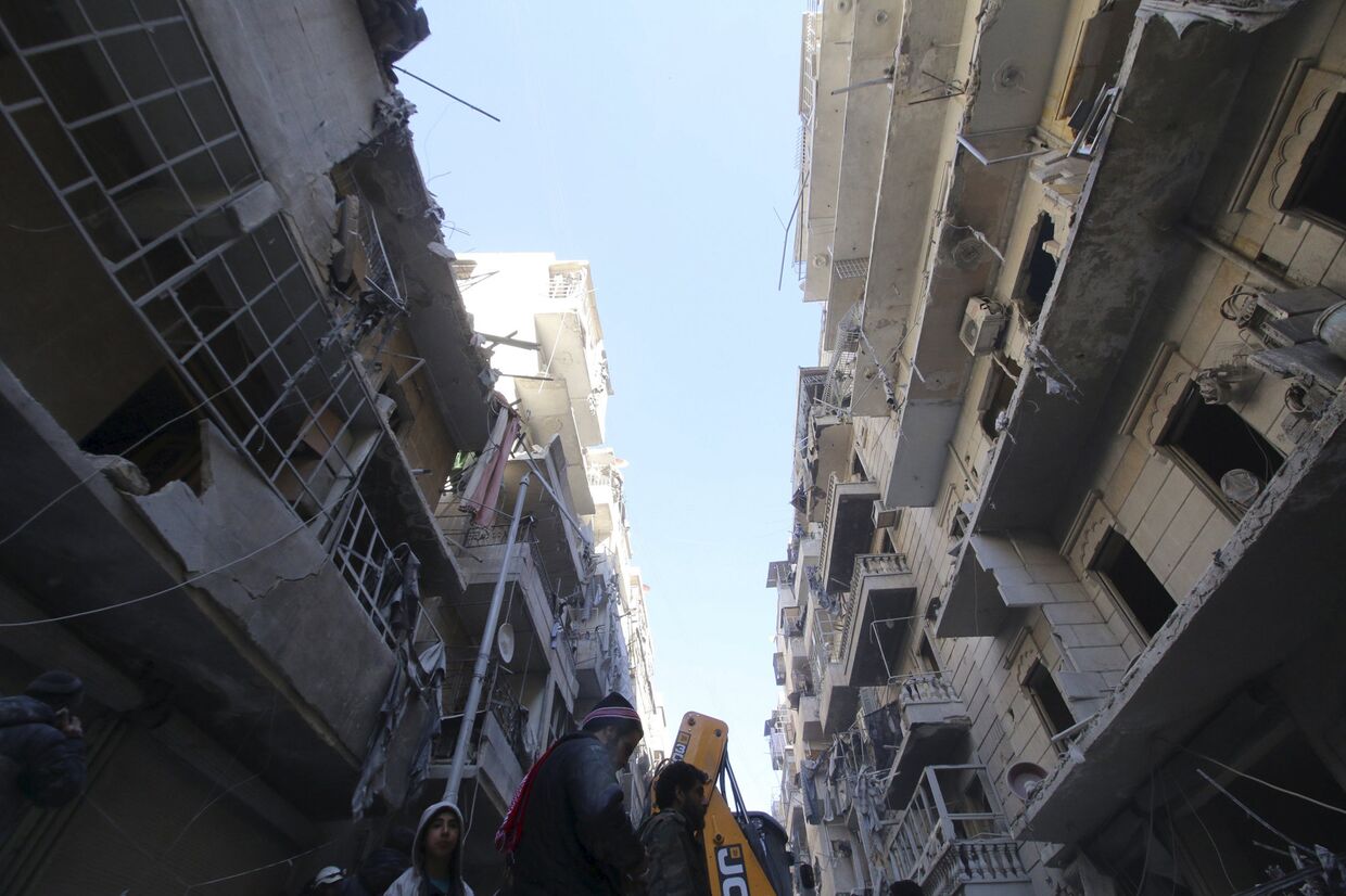 Последствия авиабомбардировок в Алеппо, Сирия