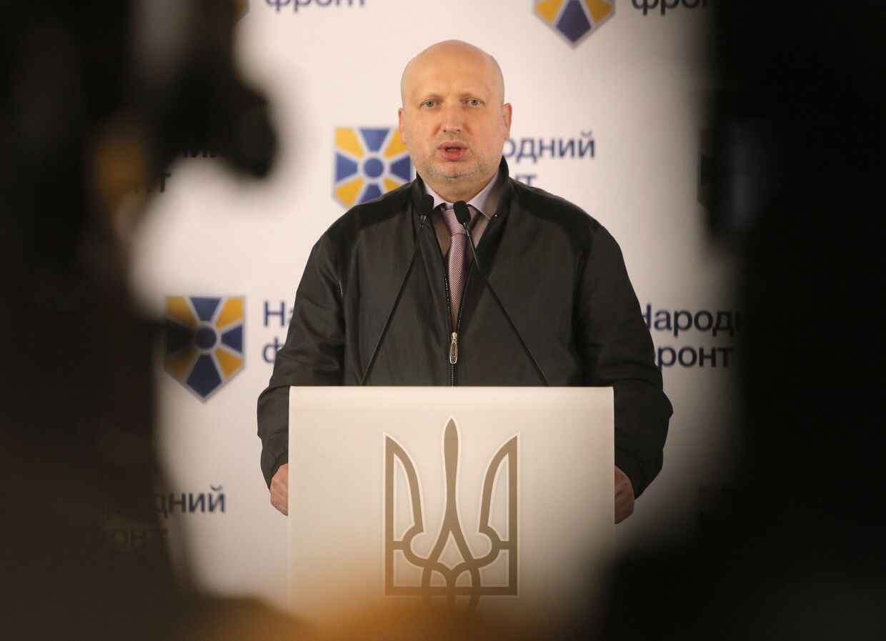 Александр Турчинов на пресс-конференции в Киеве