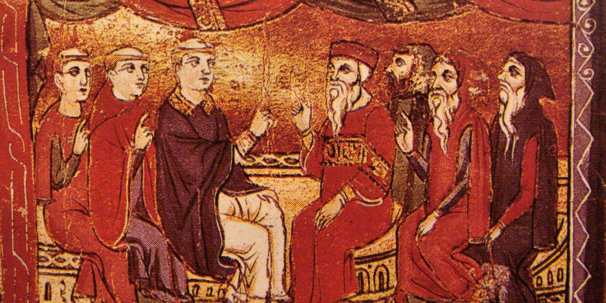 Католики и восточные христиане. Миниатюра XIII века