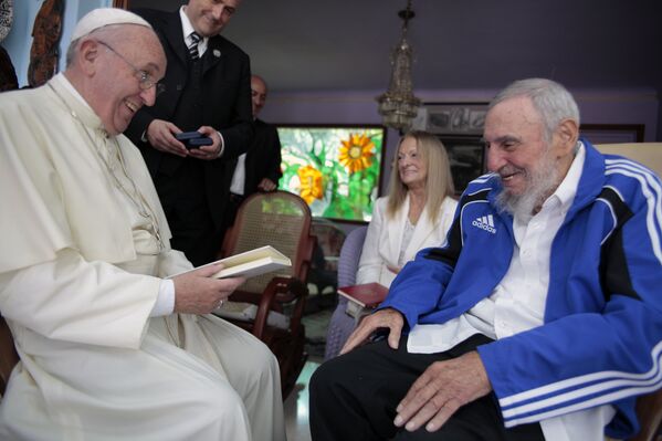 Фидель Кастро и Папа Римский Франциск в Гаване, Куба