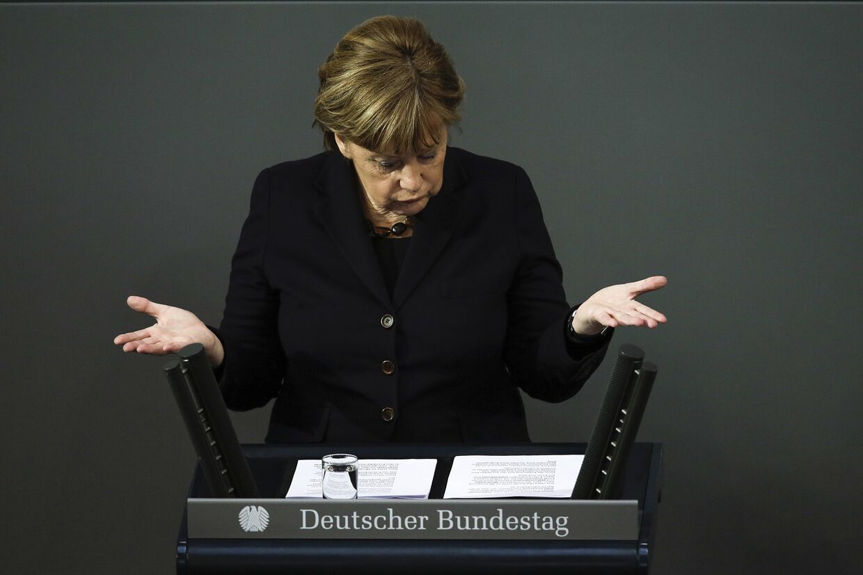 Канцлер Германии Ангела Меркель в парламенте Германии. 17 февраля 2016 год