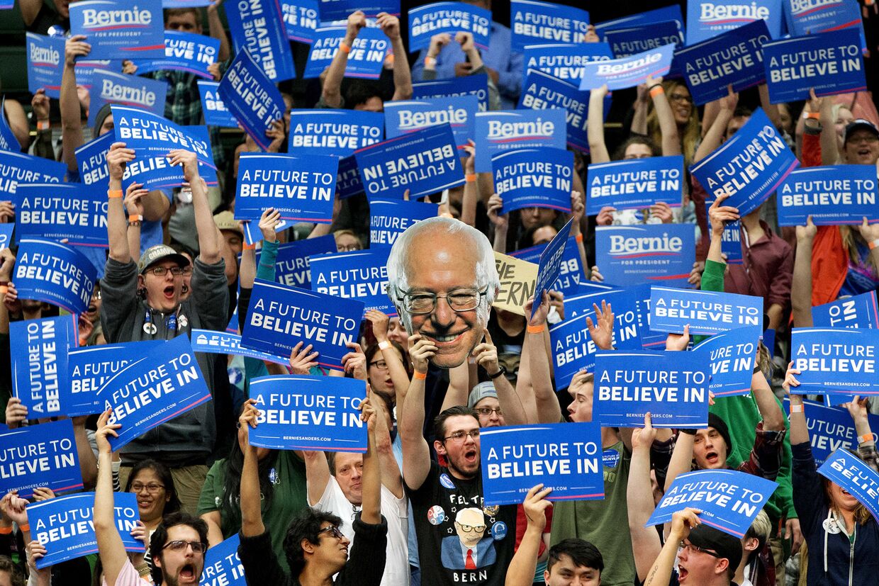 Сторонники кандидата в президенты США демократа Берни Сандерса в Денвере, штат Колорадо
