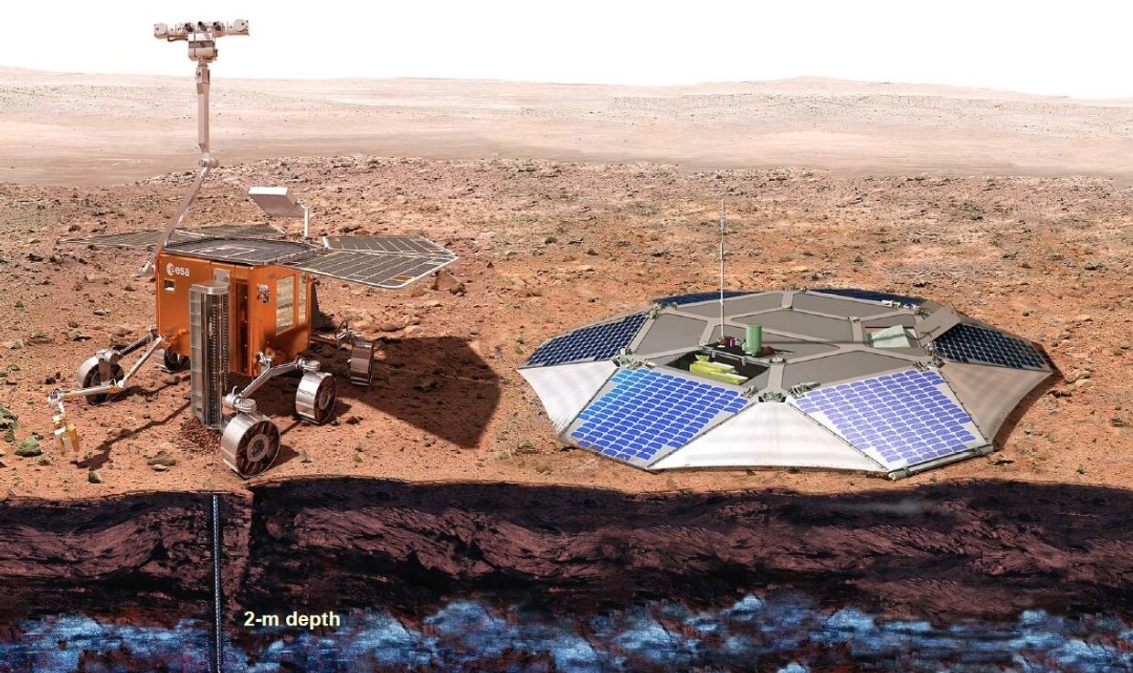 Марсоход и посадочная платформа европейско-российской миссии ЭкзоМарс