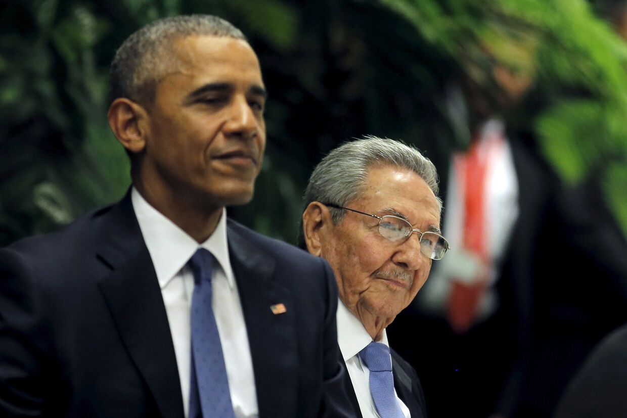 Президент США Барак Обама и президент Кубы Рауль Кастро
