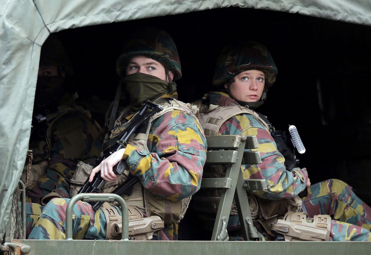 Военные на улицах Брюсселя