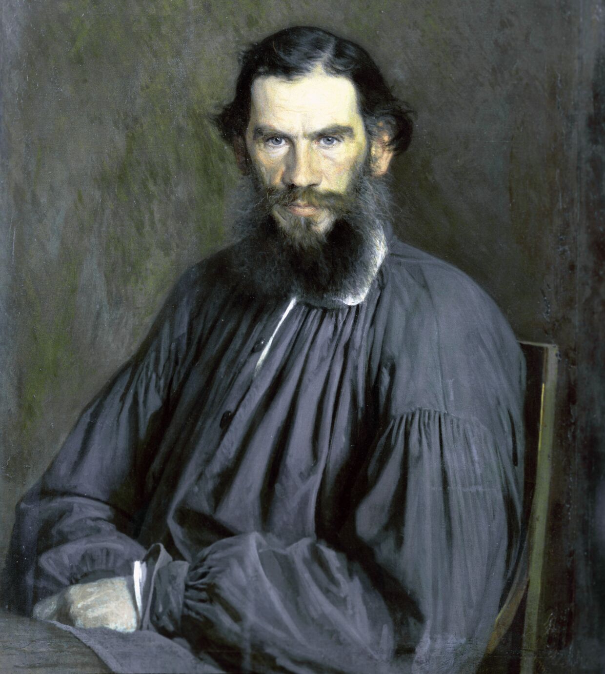 Портрет Л. Н. Толстого работы И. Крамского