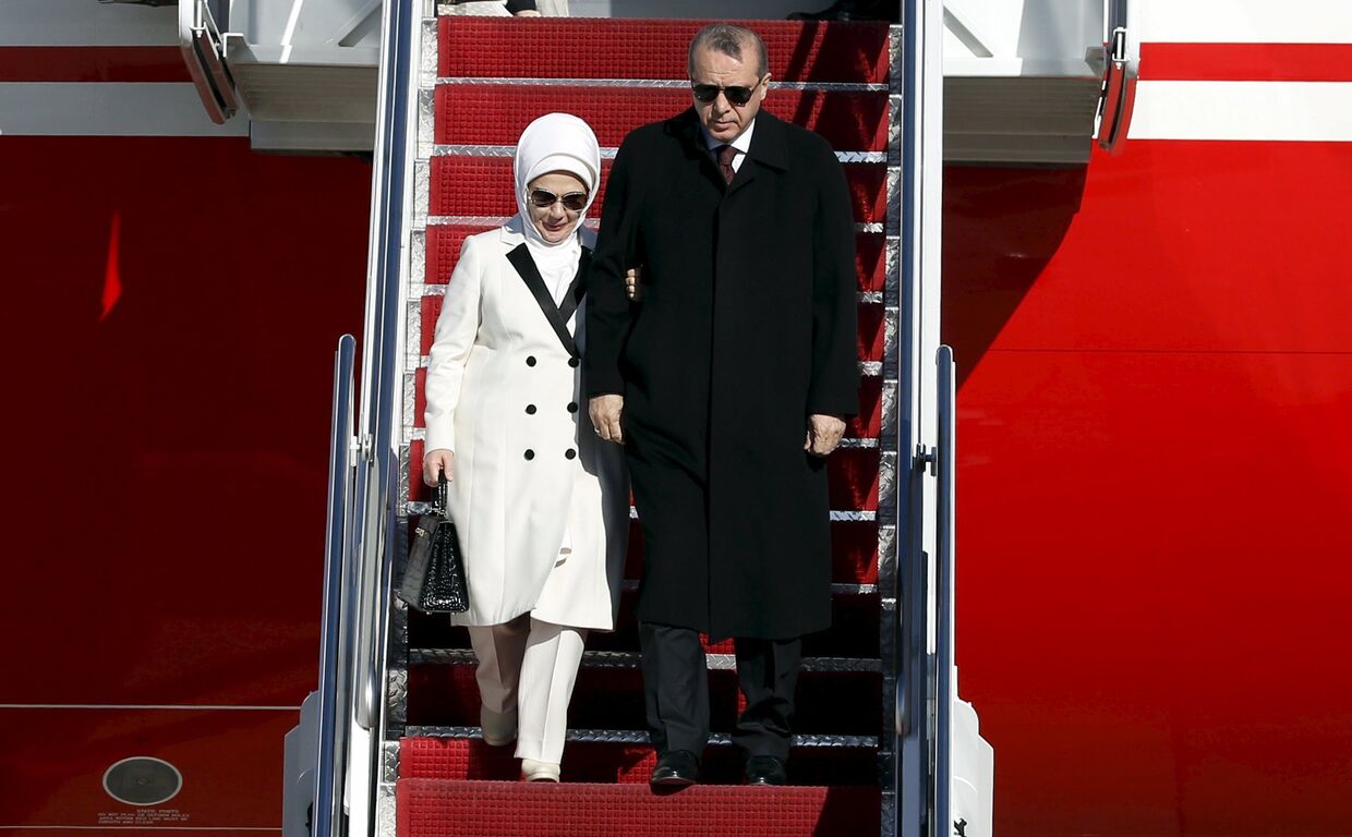 Президент Турции Тайип Эрдоган и его жена прибыли в Вашингтон