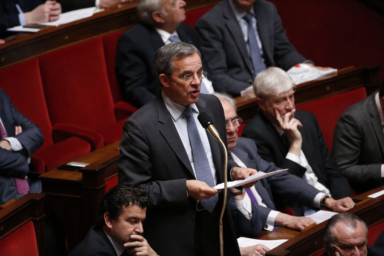 Член комитета по международным делам Тьери Мариани Национального собрания Франции во время выступления в парламенте