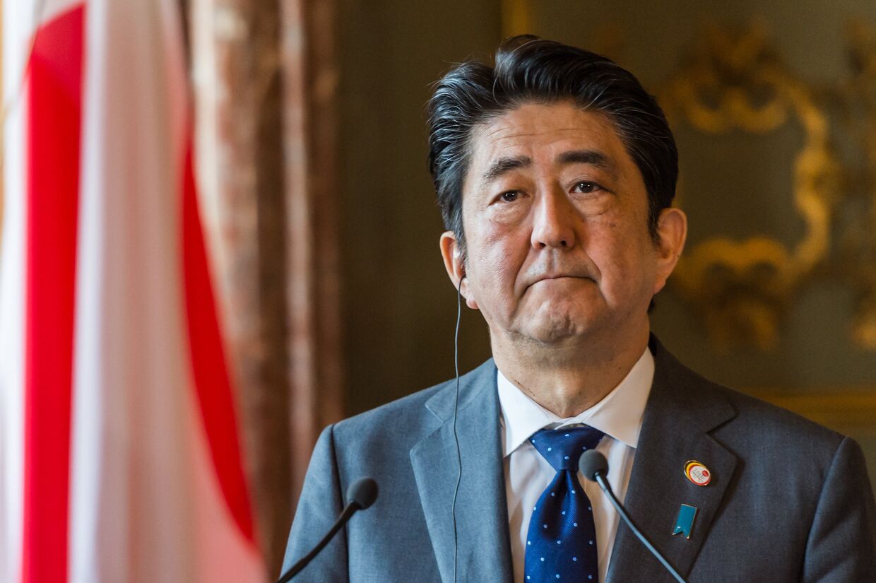 Пресс-конференция премьер-министра Японии Синдзо Абэ