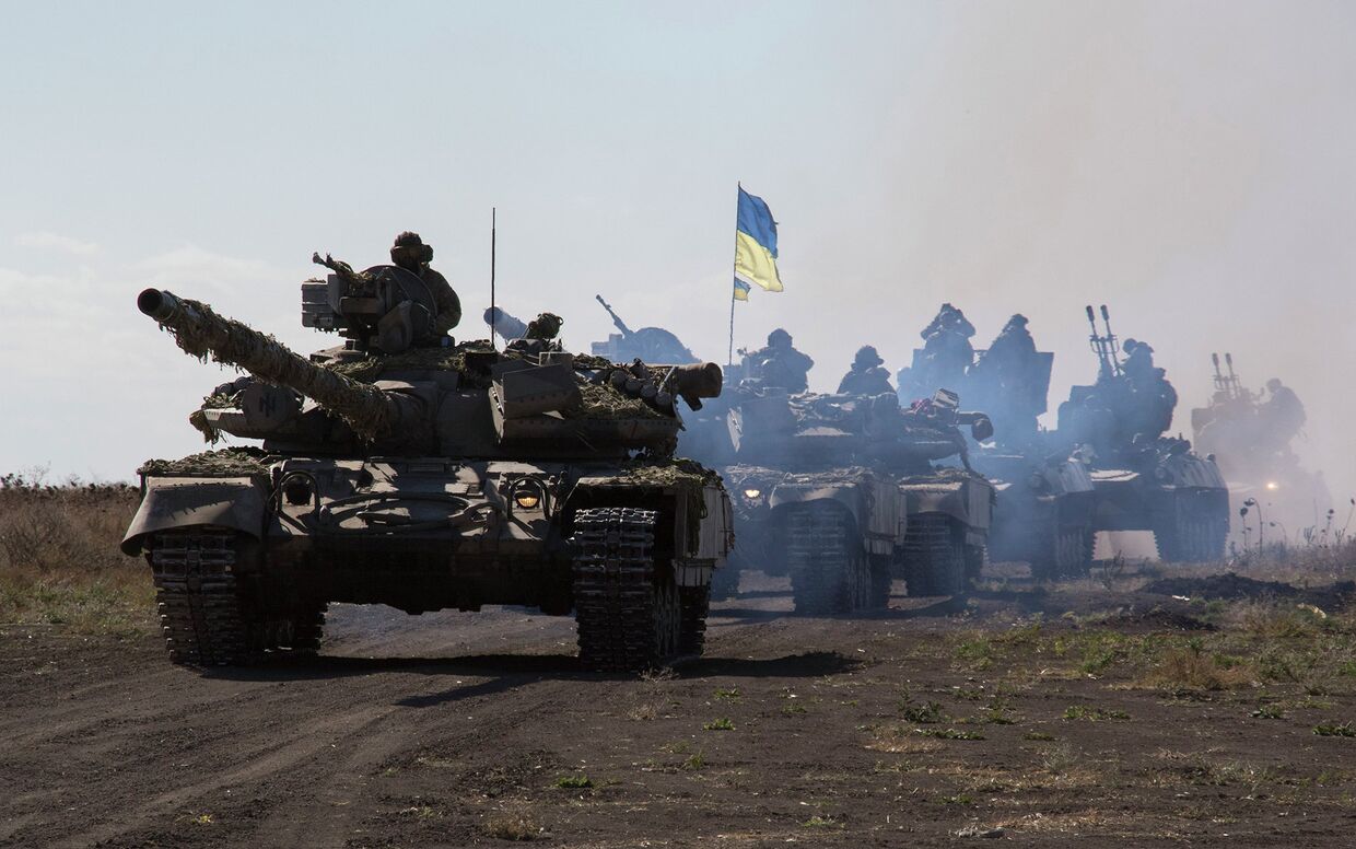 Танки украинской армии в Донецкой области
