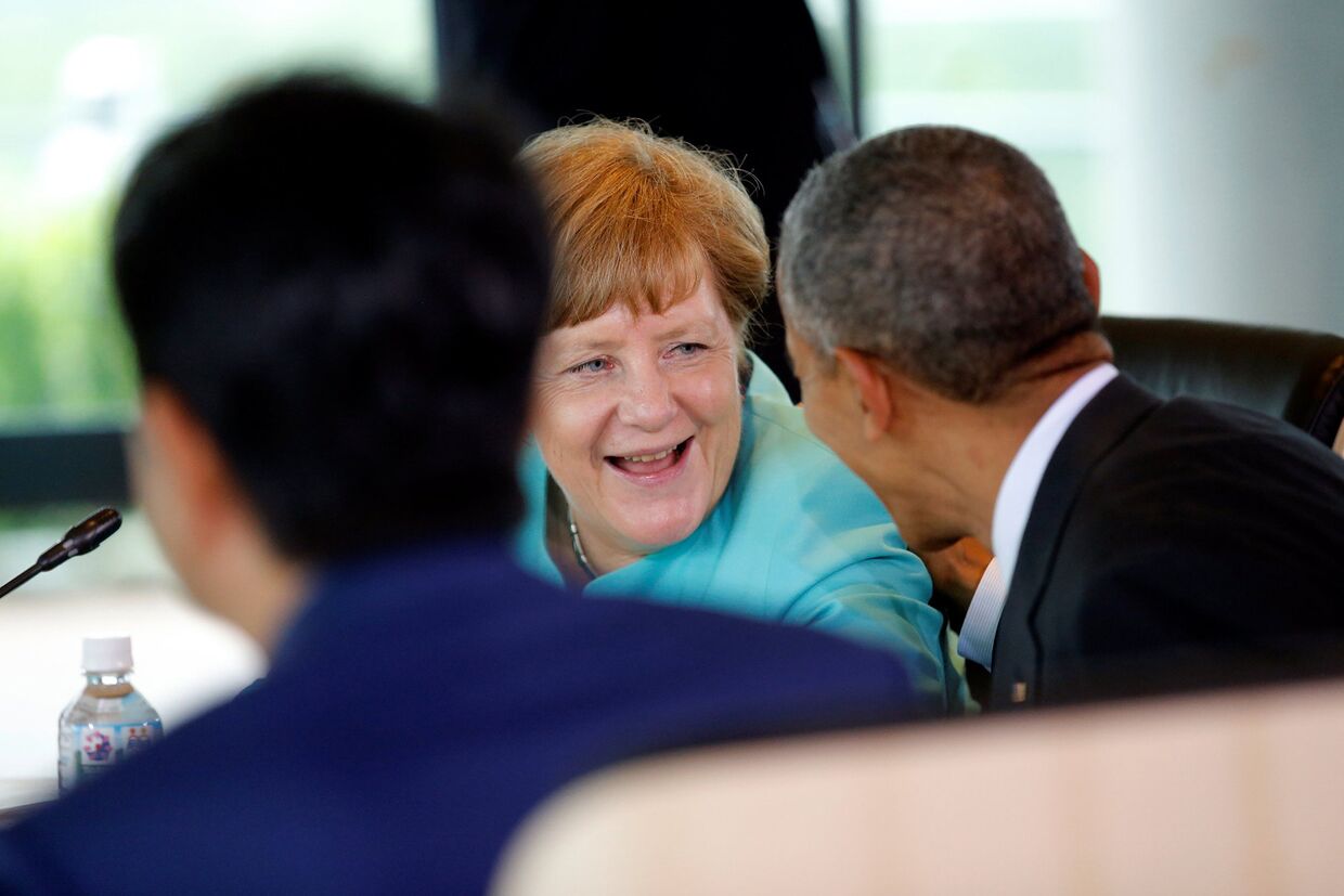 Канцлер Германии Ангела Меркель и президент США Барак Обама на саммите G7