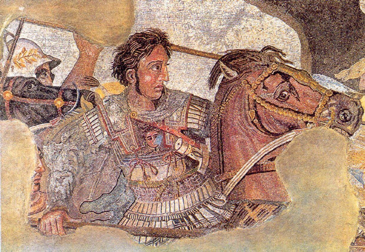 Античная мозаика с изображением Александра Македонского