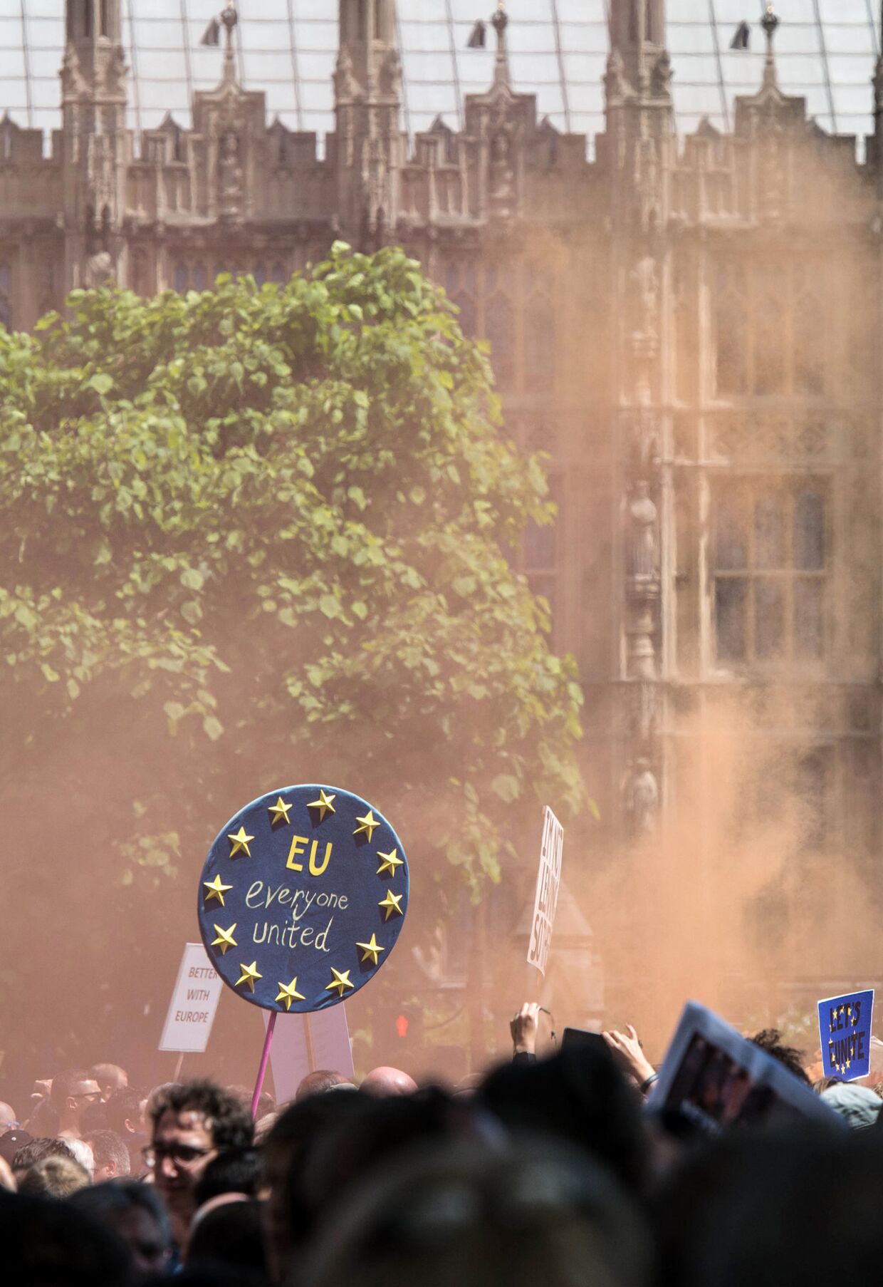 Протестующие на площади парламента в Лондоне выступают против выхода Британии из ЕС